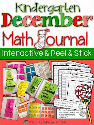http://www.teacherspayteachers.com/Product/Kindergarten-December-Math-Journal-Interactive-Peel-and-Stick-992387