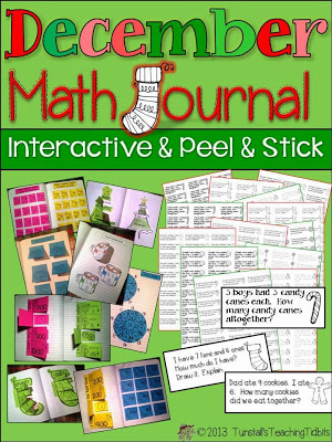 http://www.teacherspayteachers.com/Product/December-Math-Journal-Interactive-Peel-and-Stick-980725