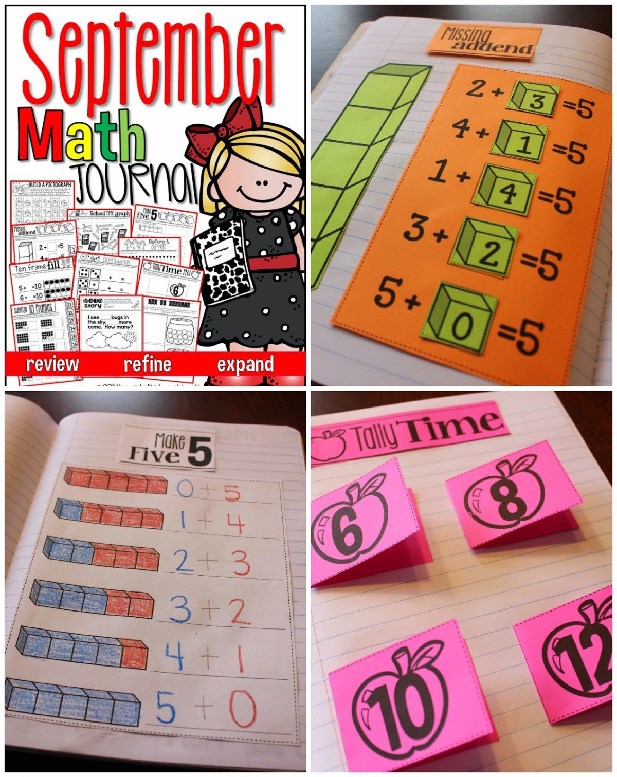 http://www.teacherspayteachers.com/Product/September-Math-Journal-Interactive-Printables-1240861