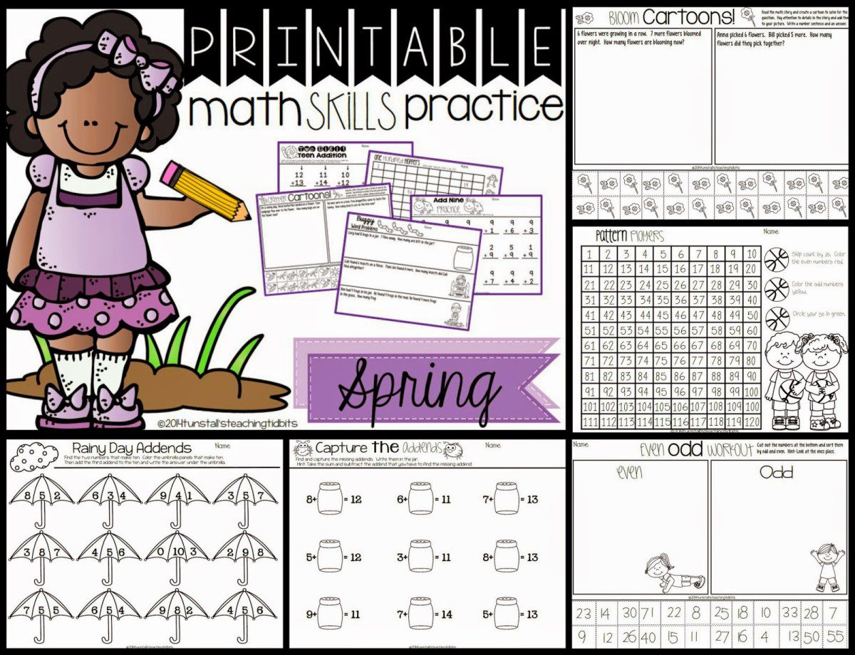 https://www.teacherspayteachers.com/Product/Printable-Math-Skills-Practice-Spring-Edition-1162839