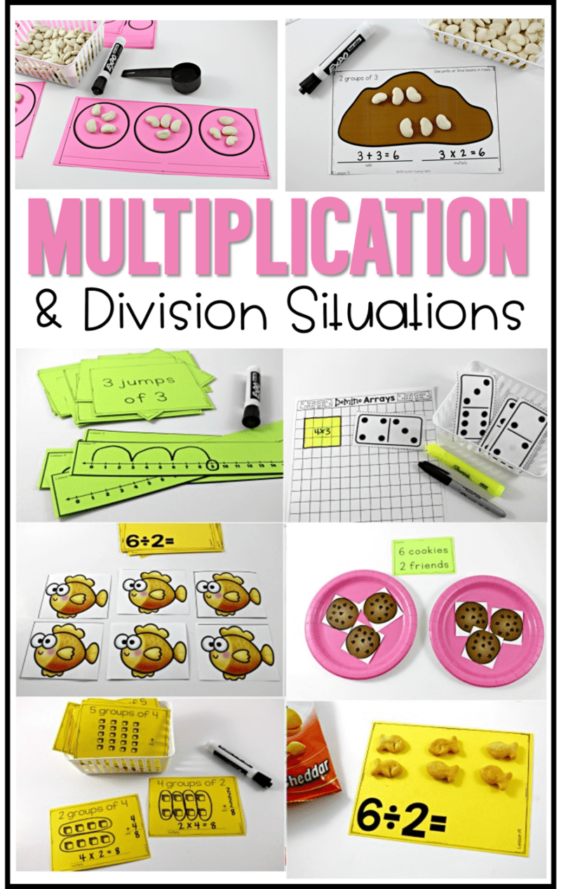 multiplication lessons and ideas for second grade or beginning multiplication and division situations