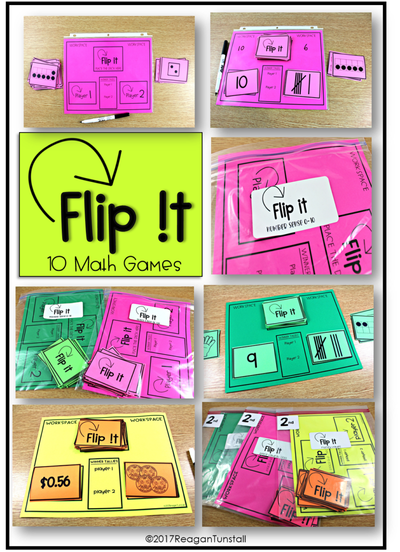 flip it 10 math games first grade, second grade, third grade