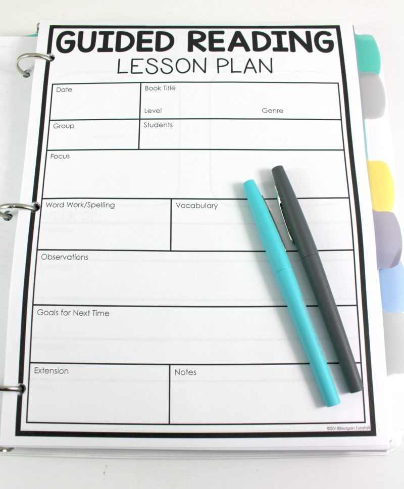 Guided Reading Teacher Binder Tunstall S Teaching Tidbits