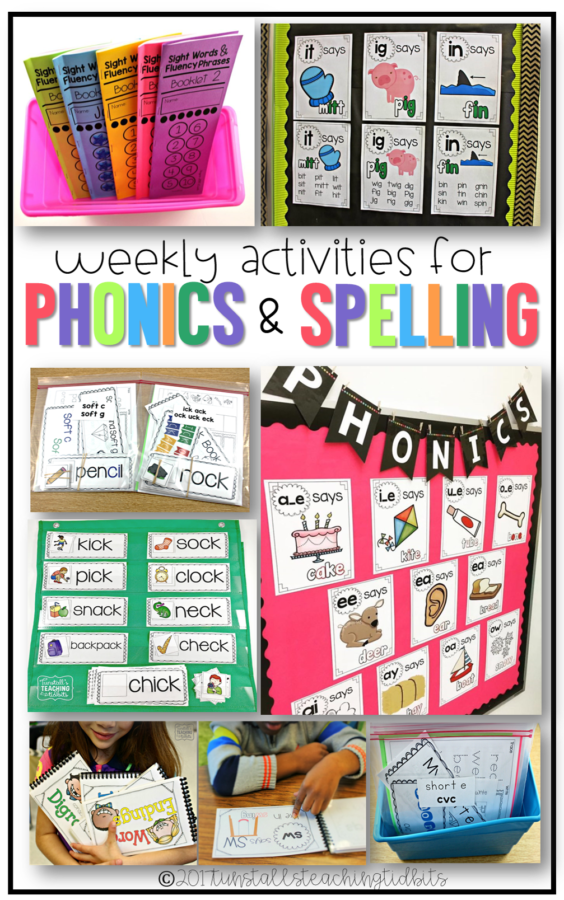 phonics, spelling, and sight words