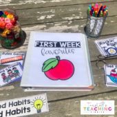 First week favorites provides 6 class meetings on setting up rules, good habits, partner play, routines, word lessons, and being a friend. Create a classroom community and fill up a keepsake backpack with all of the learning! Kindergarten, first, and second grades.