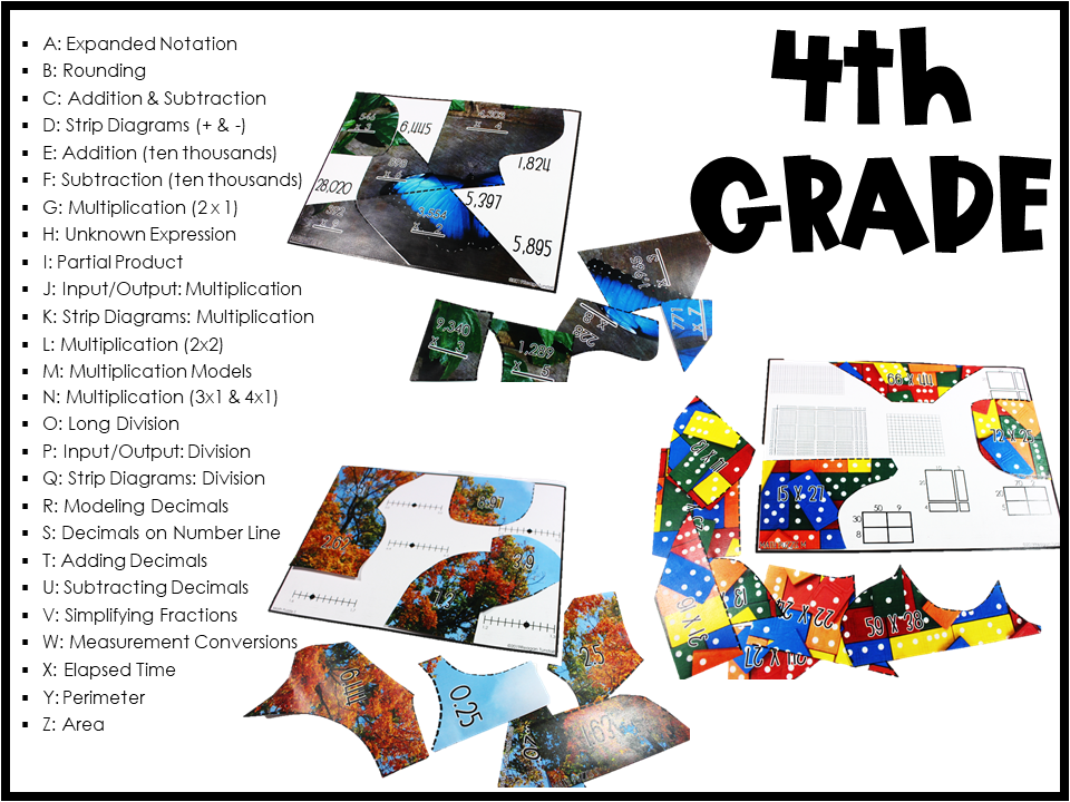 4th grade math puzzles