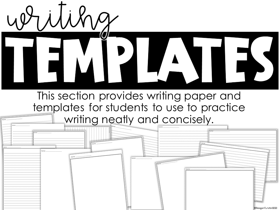writing paper templates