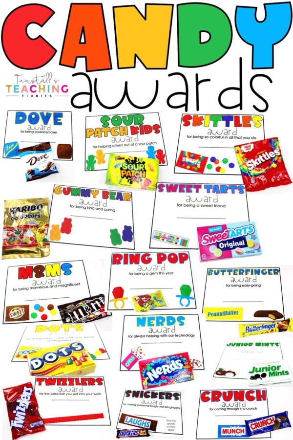 Editable Candy Awards - Tunstall's Teaching Tidbits